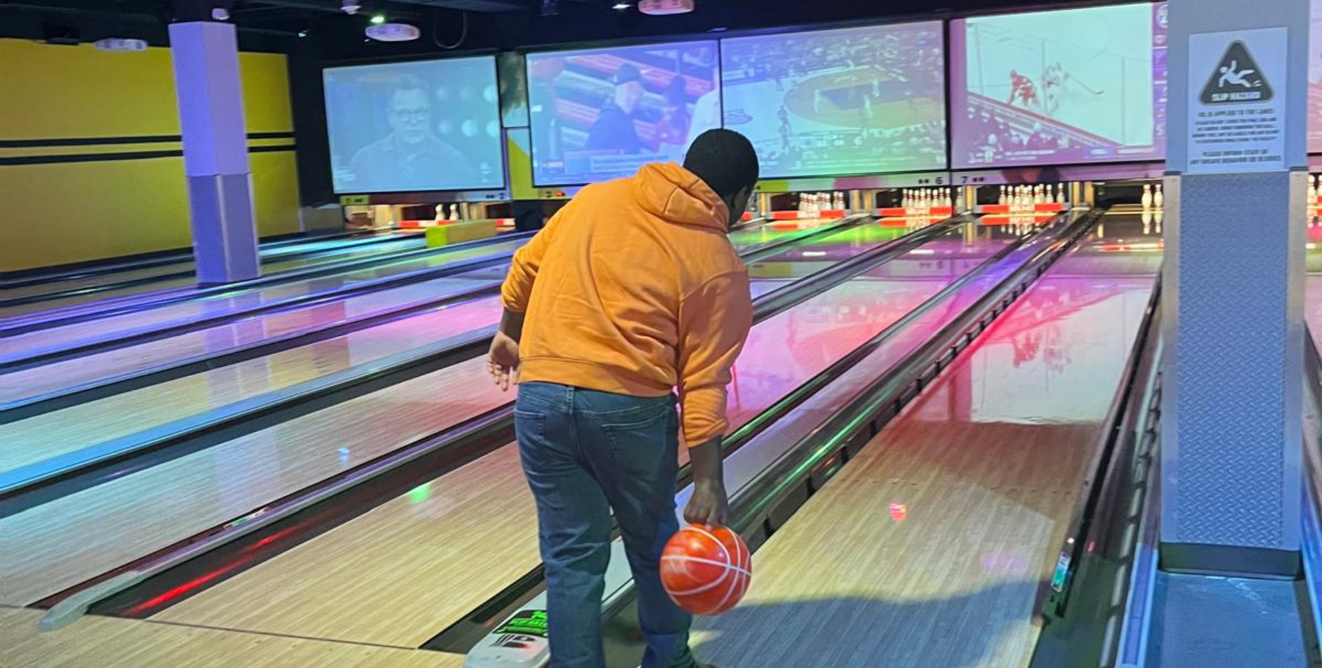 Man playing bowling